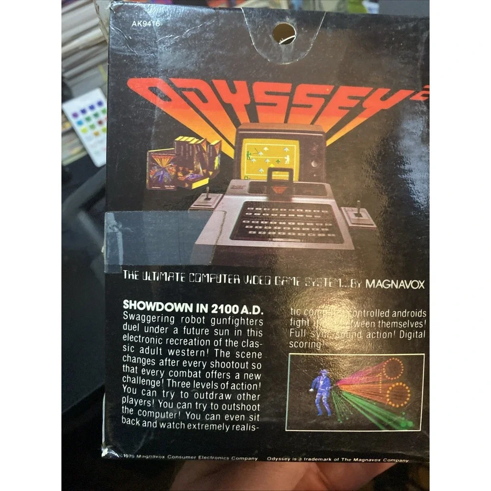 Vintage Odyssey 2 Showdown in 2100 AD Video Game Cartridge CIB. Retro Box Art